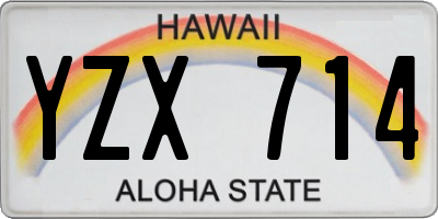 HI license plate YZX714