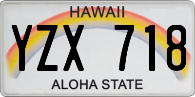 HI license plate YZX718