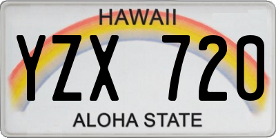 HI license plate YZX720
