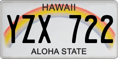 HI license plate YZX722