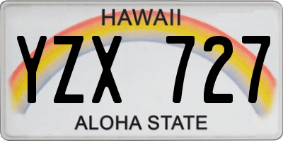 HI license plate YZX727