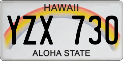HI license plate YZX730