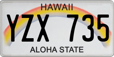 HI license plate YZX735