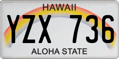 HI license plate YZX736