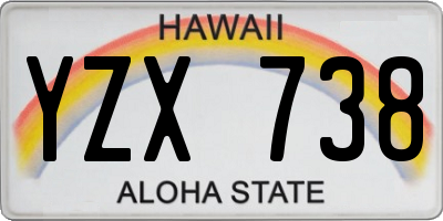 HI license plate YZX738