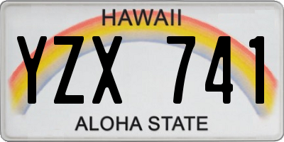 HI license plate YZX741