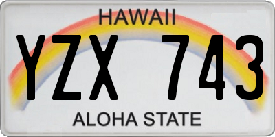 HI license plate YZX743