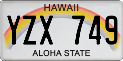 HI license plate YZX749