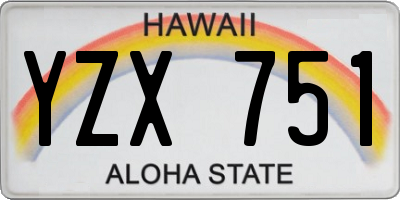 HI license plate YZX751