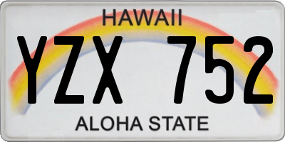 HI license plate YZX752