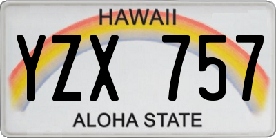 HI license plate YZX757