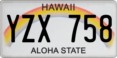 HI license plate YZX758