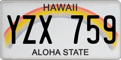 HI license plate YZX759