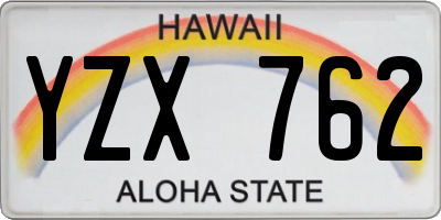 HI license plate YZX762