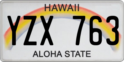 HI license plate YZX763