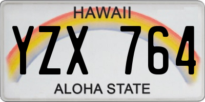 HI license plate YZX764