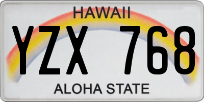 HI license plate YZX768