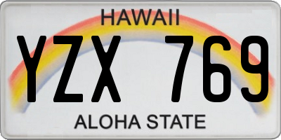 HI license plate YZX769