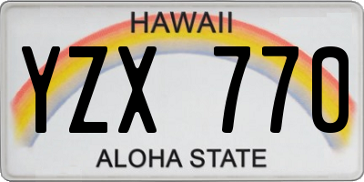 HI license plate YZX770