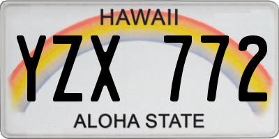 HI license plate YZX772