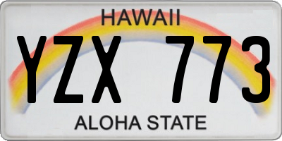 HI license plate YZX773