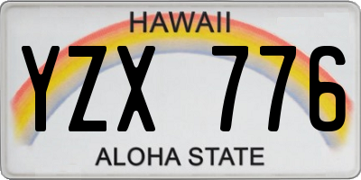 HI license plate YZX776