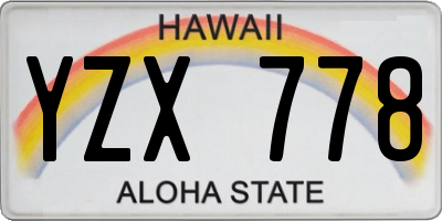 HI license plate YZX778