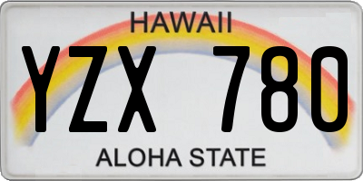 HI license plate YZX780