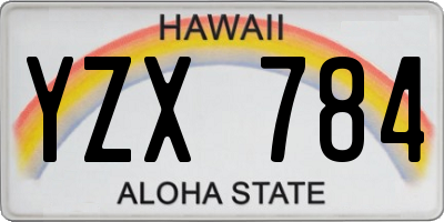 HI license plate YZX784