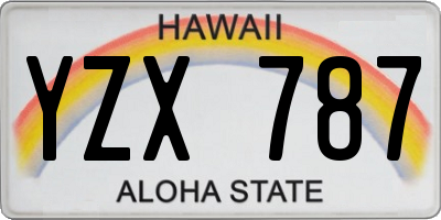 HI license plate YZX787