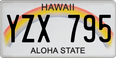 HI license plate YZX795