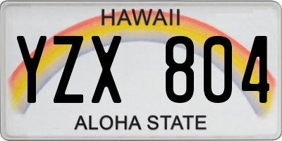 HI license plate YZX804