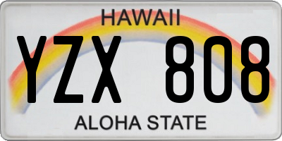 HI license plate YZX808