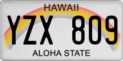 HI license plate YZX809