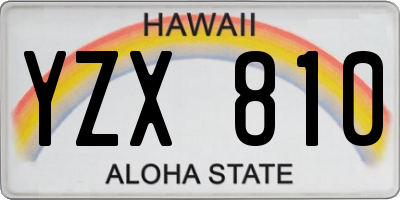 HI license plate YZX810