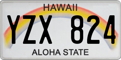 HI license plate YZX824