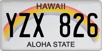 HI license plate YZX826