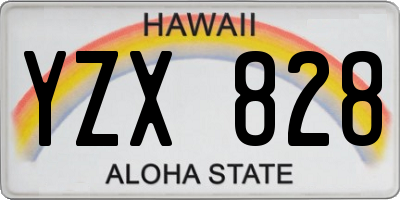 HI license plate YZX828