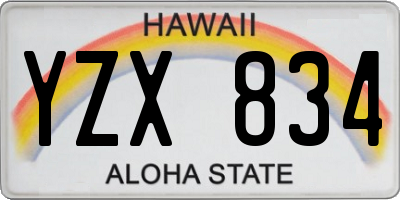 HI license plate YZX834