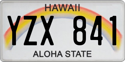 HI license plate YZX841