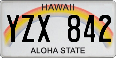HI license plate YZX842