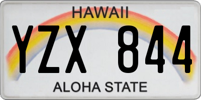 HI license plate YZX844