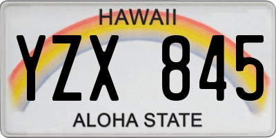 HI license plate YZX845