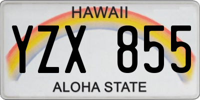 HI license plate YZX855