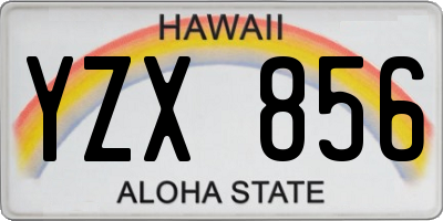 HI license plate YZX856