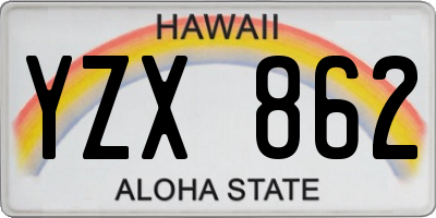 HI license plate YZX862