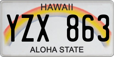 HI license plate YZX863