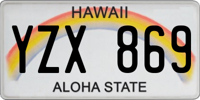HI license plate YZX869