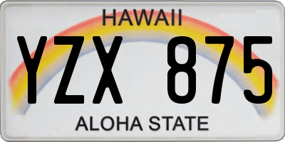 HI license plate YZX875