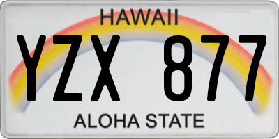 HI license plate YZX877